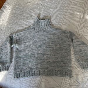 Alex Mill Chunky Sweater. Light green and white weave.